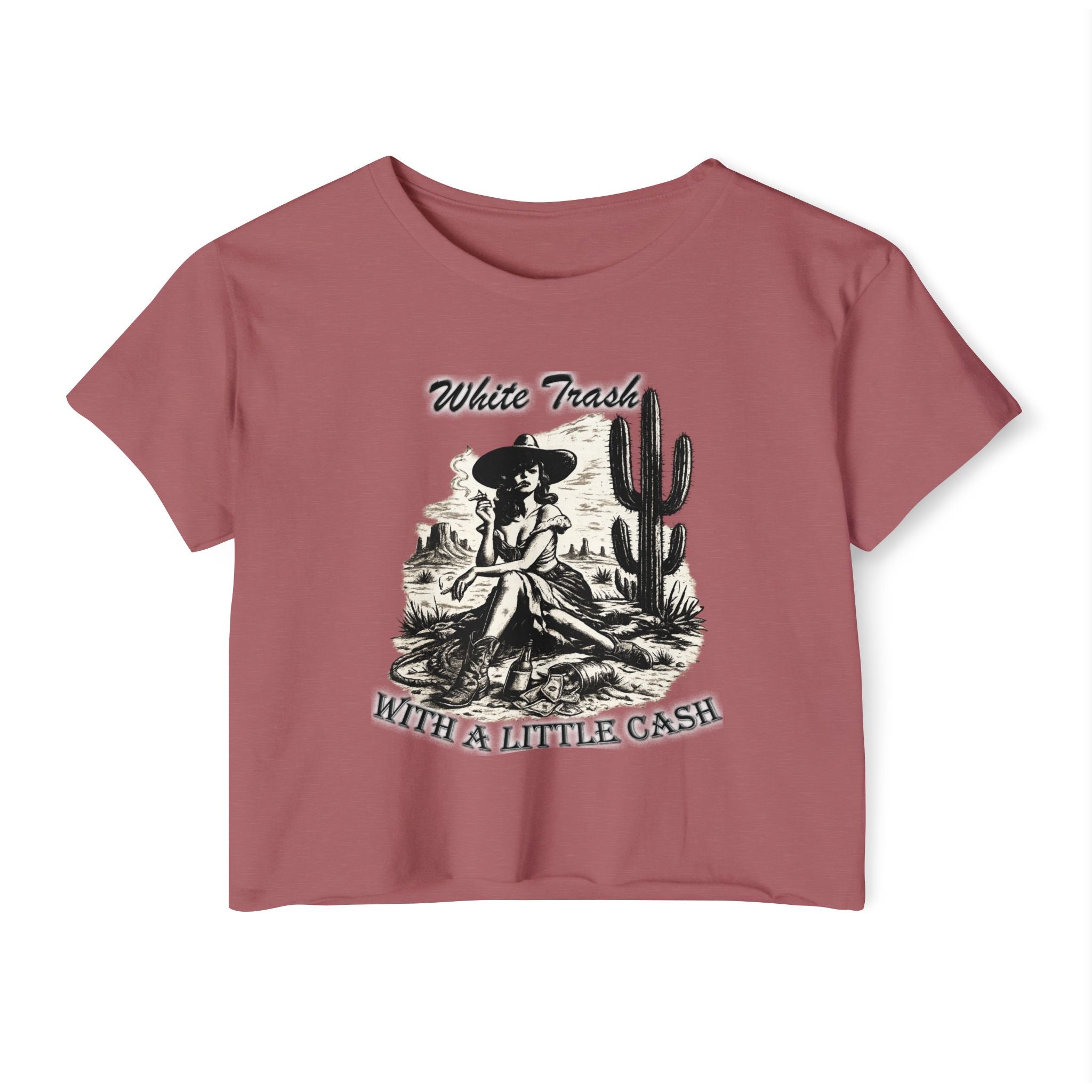 Women's Cowgirl Festival Crop Top — "WT With A Little Cash" - Customer Custom Design