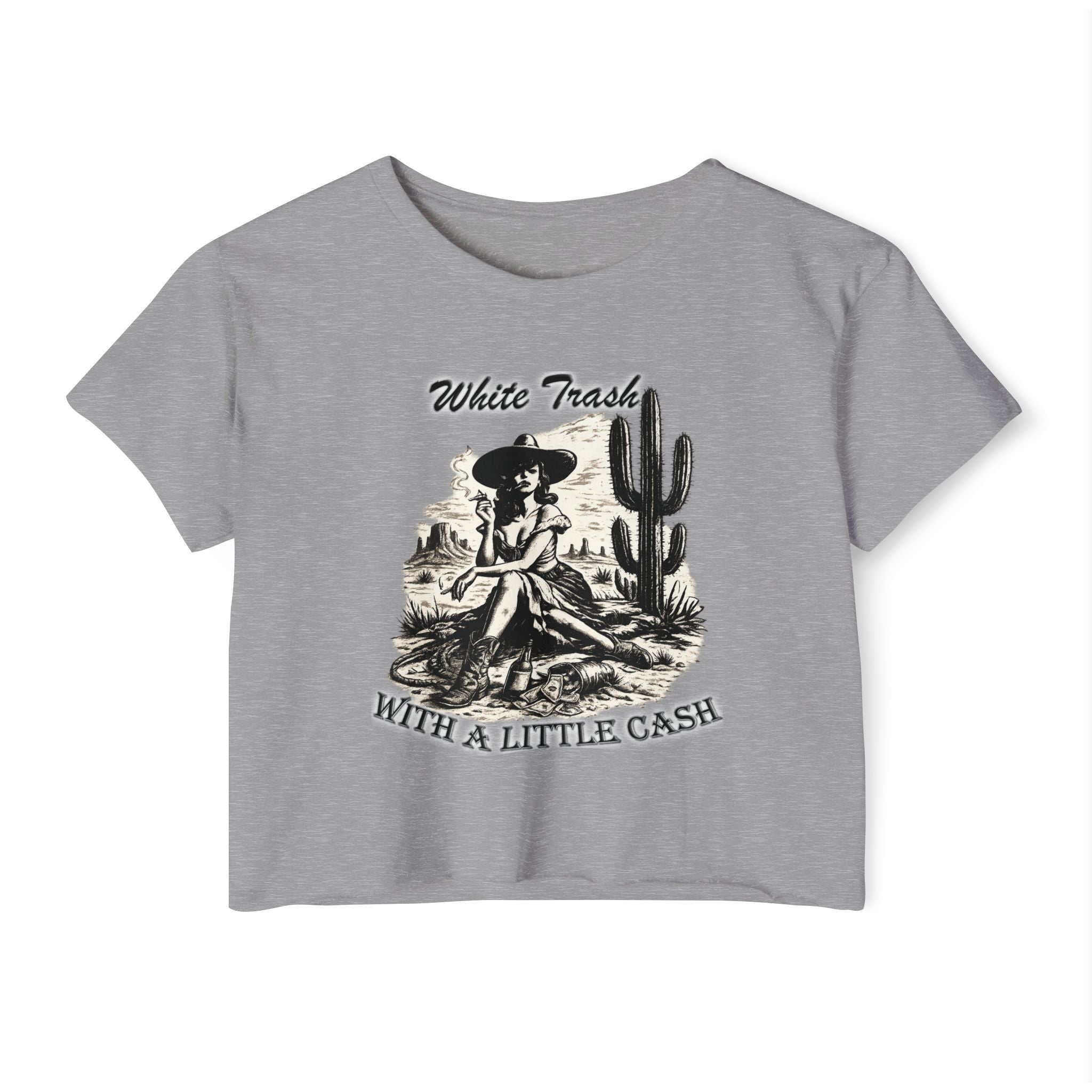 Women's Cowgirl Festival Crop Top — "WT With A Little Cash" - Customer Custom Design