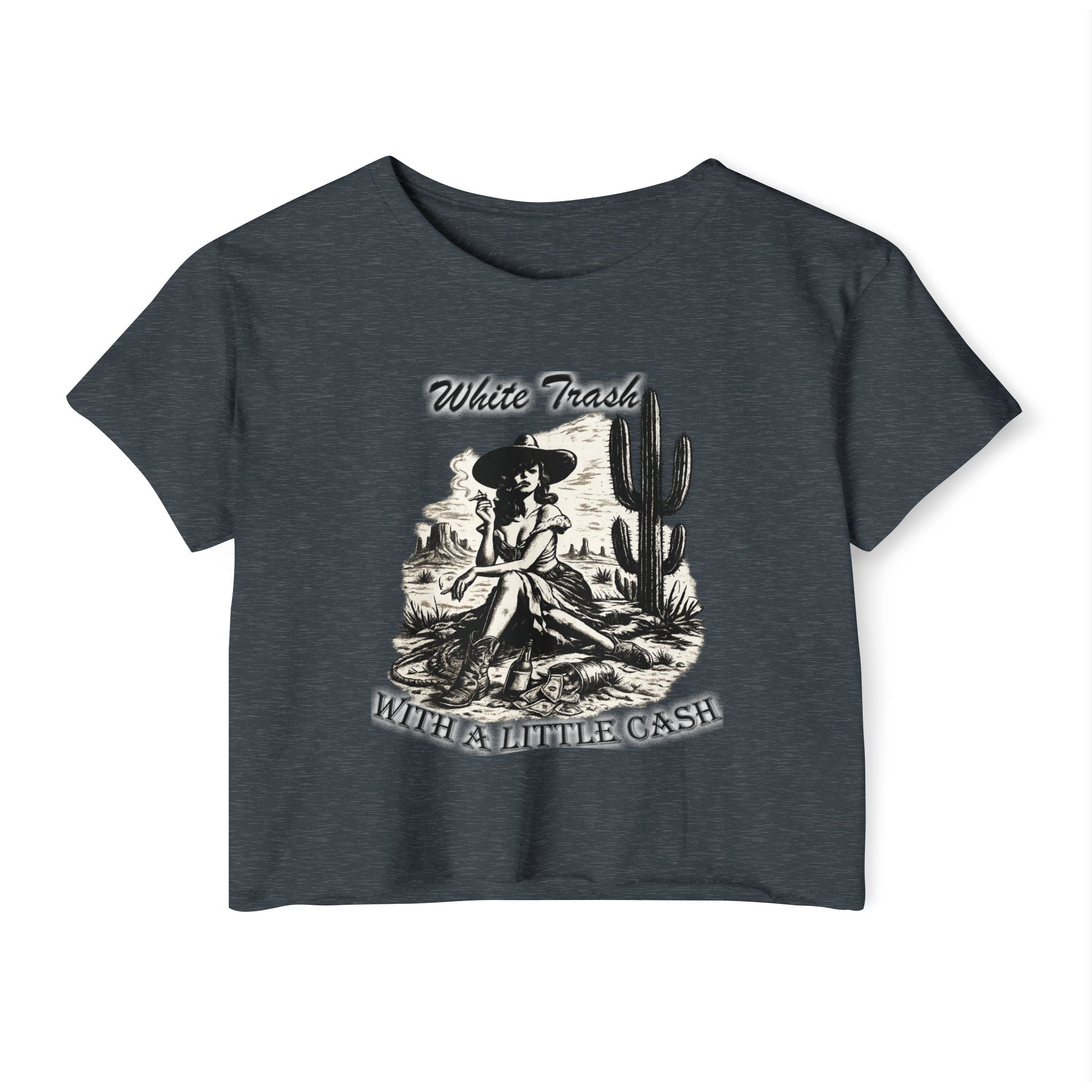 Women's Cowgirl Festival Crop Top — "WT With A Little Cash" - Customer Custom Design