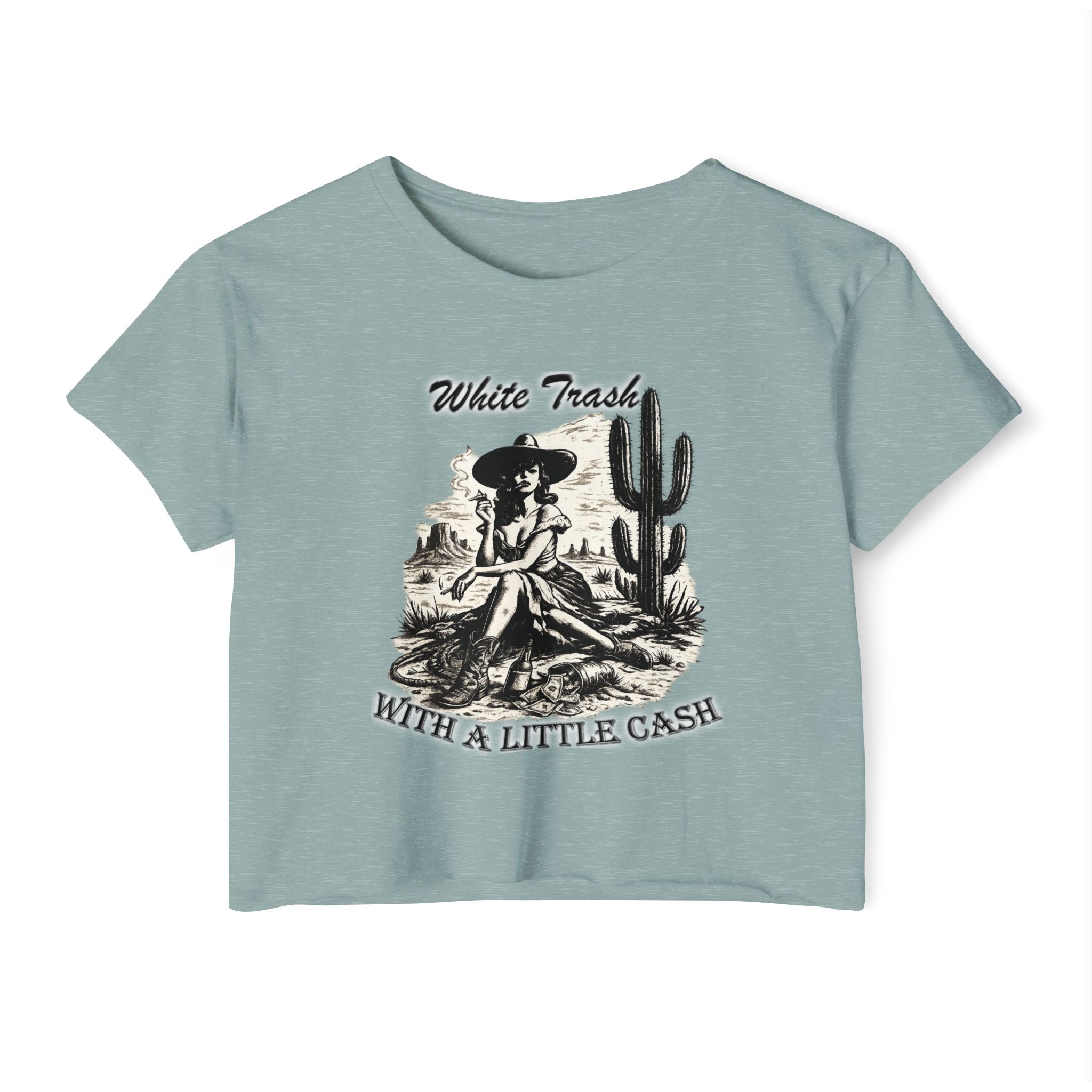 Women's Cowgirl Festival Crop Top — "WT With A Little Cash" - Customer Custom Design