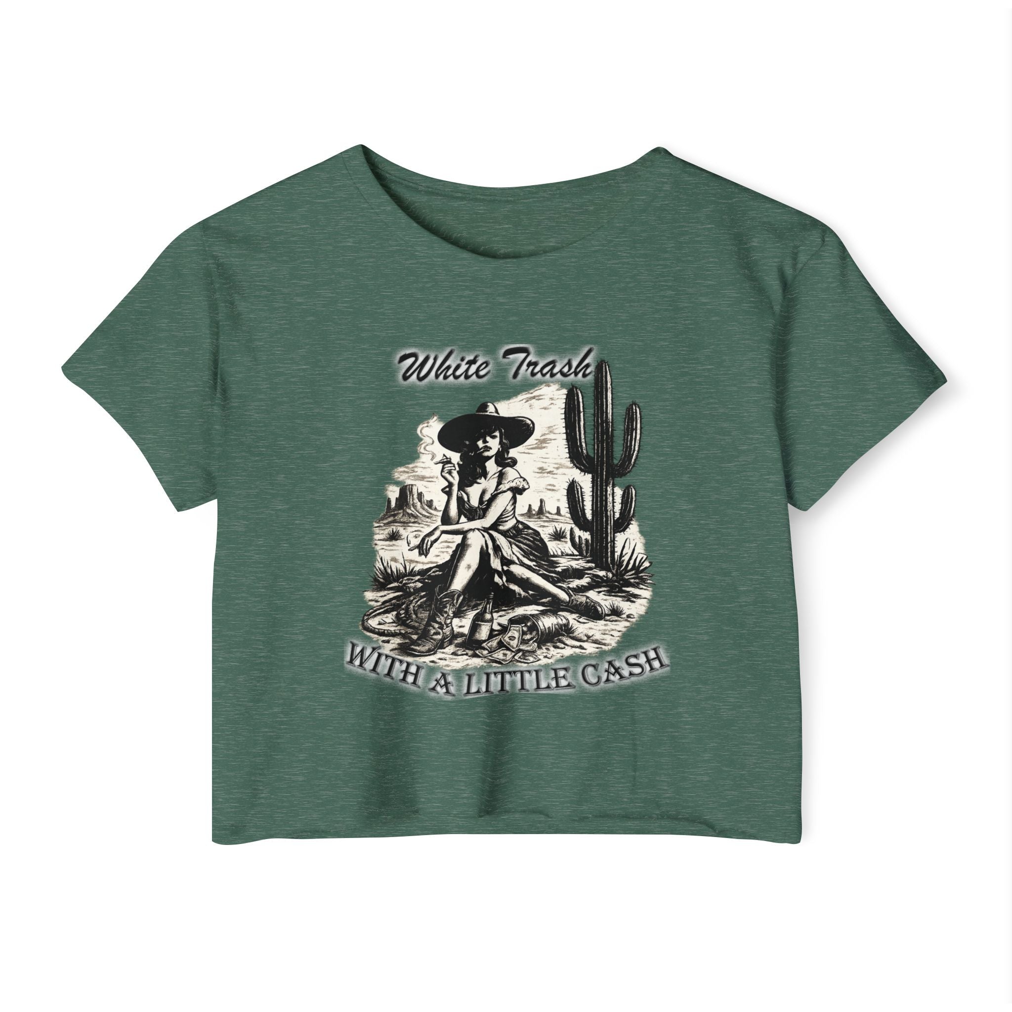 Women's Cowgirl Festival Crop Top — "WT With A Little Cash" - Customer Custom Design
