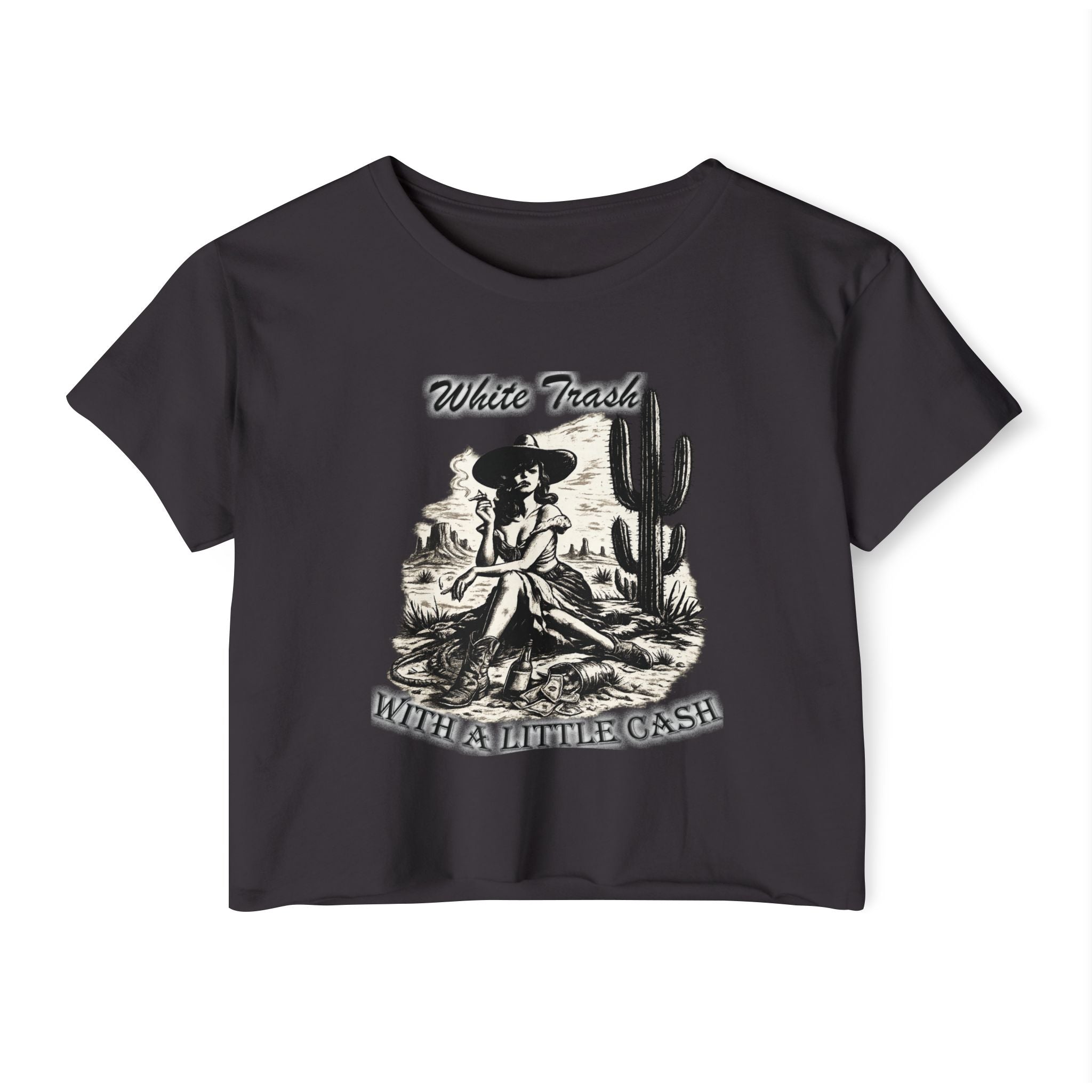 Women's Cowgirl Festival Crop Top — "WT With A Little Cash" - Customer Custom Design