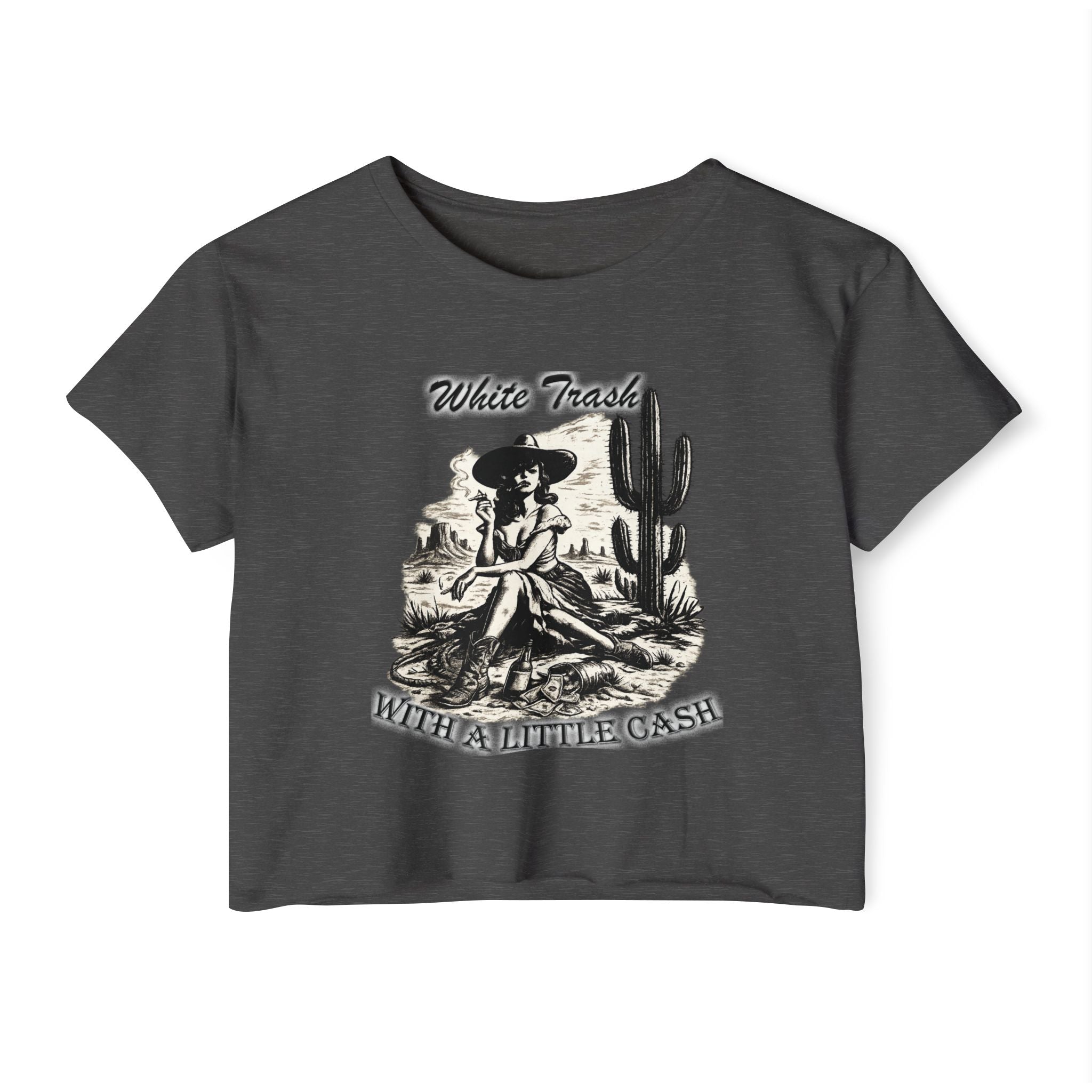 Women's Cowgirl Festival Crop Top — "WT With A Little Cash" - Customer Custom Design